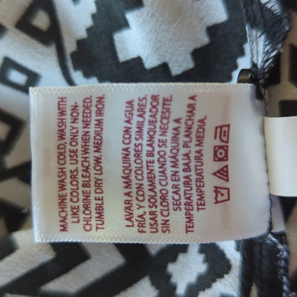 Faded Glory High Low Sleeveless Top XL Black White Pattern - Picture 4 of 14